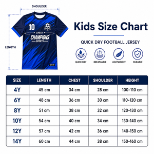 เสื้อฟุตบอลแชมเปี้ยนส์ สปอร์ต สำหรับผู้ชาย แห้งเร็ว ระบายอากาศดี คอกลม แขนสั้น สีน้ำเงิน ชุดทีม - Product Image 4
