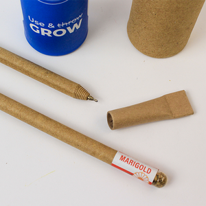 Bolígrafos de Papel Plantable, Paquete de 5, Ecológicos, Biodegradables, Tinta Azul, Ancho de Escritura de 0.7 mm, Semillas Mixtas, Embalaje en Tubo de Papel Reciclado - Product Image 2