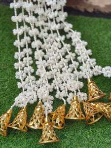 พวงมาลัยมุกประดิษฐ์ทำมือพร้อมสายประดับดอกมะลิระฆังทอง - Product Image 4
