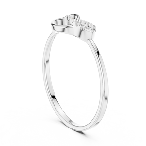 Anillo de oro macizo de 14k para mujer con diseño minimalista de hoja natural y diamante de corte redondo, ideal para regalo, compromiso, aniversario o boda. - Product Image 4