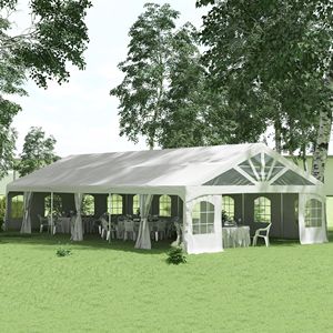 Tendone per Feste in Poliestere Bianco Resistente 5,9m x 11,9m, Grande Tenda Parasole per Matrimoni, Feste ed Eventi, Barbecue - Product Image 2