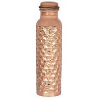 Gelas Tembaga Murni Buatan Tangan Minimalis untuk Meja Samping Tempat Tidur, Wadah Air, Kalash, Pitcher, Jug, Tumbler, Kapasitas 1000ml