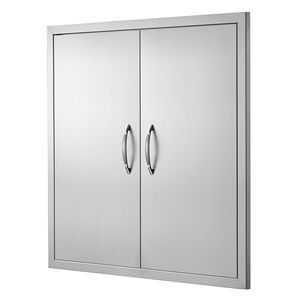 Porta Doppia per Cucina Esterna in Acciaio Inox 31W X 31H Pollici con Maniglie a Incasso e Verticali a Muro - Product Image 6