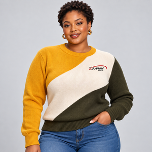 Pull pour femme durable avec tricot chaud, finition lisse, coupe confortable, col rond classique, bords côtelés pour l'hiver - Product Image 1