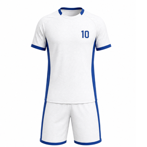 Elegante uniforme de fútbol blanco, camiseta de fútbol azul real, ropa profesional para equipos de fútbol, uniforme de fútbol personalizable - Product Image 2