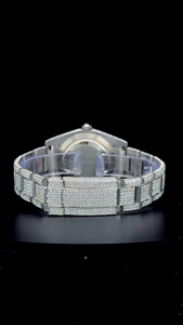 New Arrival Quartz Unisex Iced Out Moissanite Diamond Watch <b>Red</b> Dial 20mm Crystal Band Luxury Watch - Product Image 5