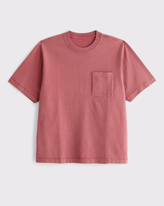 Men Washed Pocket T Shirt Cotton Vintage Loose Fit Crew Neck Short Sleeve Casual Streetwear Tee Custom OEM ODM Wholesale - Product Image 1