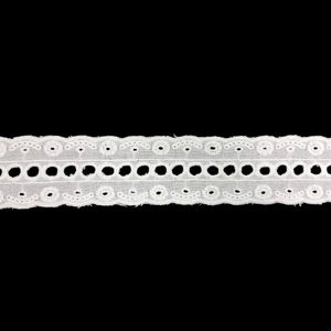 Premium quality Breathable Quick-Dry 100% Cotton <b>Lace</b> Trim <b>White</b> Embroidered Border Lightweight for Apparel dresses - Product Image 1