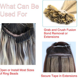 Herramienta Fusion Bond Crusher para Extensiones de Cabello de Queratina, Alicates para Micro Anillos y Perlas, Herramienta Negra para Abrir y Remover Extensiones de Cabello - Product Image 3