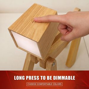 Rechargeable Wooden Dog Desk Lamp – 2000mAh Dimmable Touch <b>Bedside</b> <b>Reading</b> <b>Light</b>, 3 Color Modes Articulated Table Lamp - Product Image 4