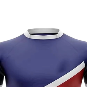 Camiseta de Rugby de Manga Corta de Verano con Etiqueta Privada Personalizada en Color Sólido 100% Poliéster en Grandes Cantidades con Servicio OEM ODM - Product Image 3