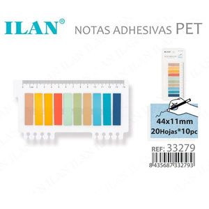 ILAN กระดาษโน้ต PET 44x11 มม- 20 แผ่น 10 สี คละสี - Product Image 3