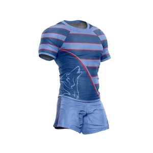 Tenue d'équipe professionnelle personnalisée, design graphique numérique imprimé, résistante aux déchirures, 100% polyester, séchage rapide, uniforme de rugby à manches courtes - Product Image 5
