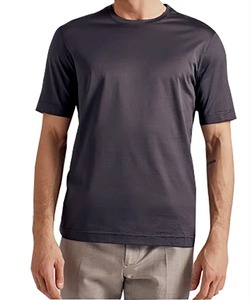 T-shirt à manches courtes pour homme de qualité supérieure à prix bas, col rond, coupe classique, couleur unie, décontracté, polyester/coton, séchage rapide, respirant - Product Image 4