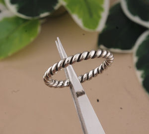 Minimalist 925 Sterling <b>Silver</b> Bezel Setting Wire <b>Band</b> Ring Skinny Stacking Women's <b>Wedding</b> <b>Band</b> Jewelry for Party Occasions - Product Image 2