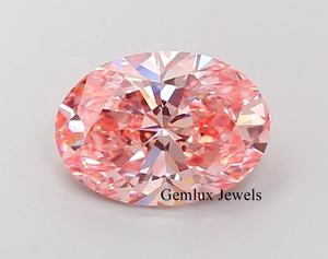 Diamante Cultivado en Laboratorio con Certificación IGI, Color Rosa Intenso, Corte Ovalado de 4 Quilates, Claridad VVS, Precio al por Mayor - Product Image 1