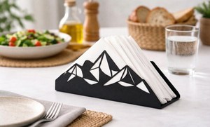 Porta Servilletas Metálico con Diseño de Montaña – Decoración Rústica para Mesa - Product Image 2