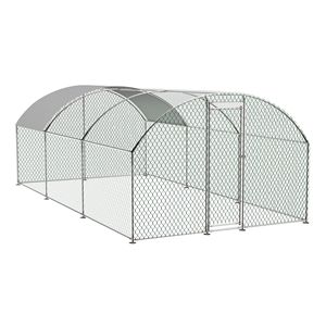 Grand poulailler métallique en forme de dôme avec couverture imperméable anti-UV, poulailler extérieur, enclos pour poules - Product Image 1