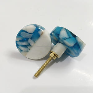 Bouton de porte en terrazzo brun noir personnalisé poignée en résine pour armoires de cuisine et armoires Design noir - Product Image 6