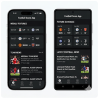 Aplicación de Puntuaciones de Fútbol RoyalCraft Enterprise, Puntuaciones y Estadísticas en Vivo para IOS/Android/Linux/Mac - En Stock