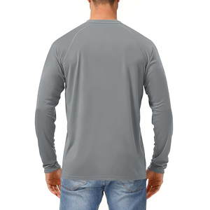 Nouveau T-shirt à manches longues pour homme, coupe ajustée, pour l'été, respirant, séchage rapide, style décontracté, logo personnalisé, taille unique, T-shirt à manches longues - Product Image 4