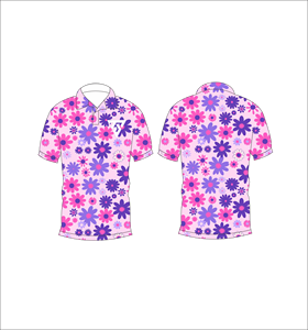 Polo à manches courtes pour hommes, rose, violet, imprimé floral, décontracté, été, golf - Product Image 3