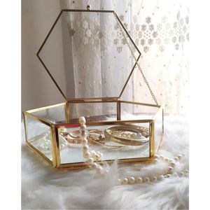 Premium Clear Glass Jewelry Storage <b>Box</b> with Drawers, Gold Metal Jewelry Organizer Display Case, Multi-Compartment <b>Ring</b> <b>Box</b> - Product Image 5