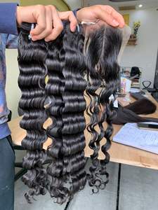 Haute qualité 100% vierge vietnamien Remy Extensions de cheveux humains océan ondulé corps modèle wefted faisceaux de cheveux du Vietnam - Product Image 6