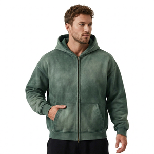 Men's Purple <b>Tie</b>-<b>Dye</b> Hooded Zip-Up <b>Sweatshirt</b> Regular Fit Casual Fleece Cotton Autumn Wear - Product Image 4