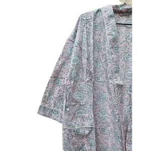 Kimono hecho a mano, bata de algodón 100% para mujer, largo bohemio Hippie, albornoz, Vestido tipo Kimono, vestido étnico, Tops, ropa de playa con estampado Floral - Product Image 5