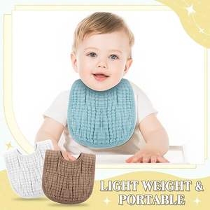 Bavoirs pour bébé en bambou 95% et élasthanne 5%, hypoallergéniques, doux pour les peaux sensibles - Product Image 2