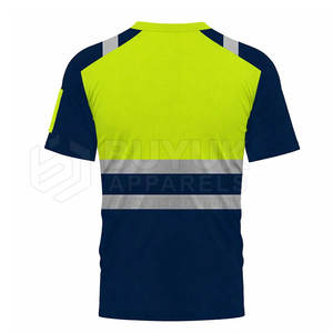 T-shirt de sécurité haute visibilité à manches courtes, séchage rapide, pour travaux routiers, t-shirt de sécurité réfléchissant à manches courtes haute visibilité - Product Image 2