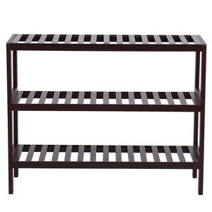 Moderna Scarpiera a 3 Ripiani in Bambù con Panca, Scaffale Multifunzionale per Ingresso, Corridoio, Bagno o Soggiorno - Product Image 1