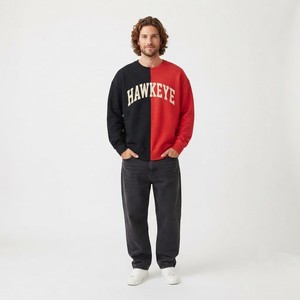 Sudadera Casual para Hombre HAWK EYE SPORTS, Nueva Moda, 350g, Hombros Caídos, Corte Regular, Cuello Alto, Estampado, Otoño - Product Image 1