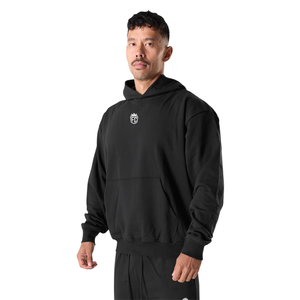 Sudadera con Capucha Negra Clásica para Hombre, Manga Larga, Felpa de Algodón, Sudadera Personalizada con Logotipo, Fabricante OEM al por Mayor - Product Image 2