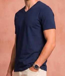 <b>Men's</b> Regular Fit V Neck Long Sleeve T-<b>Shirt</b> Solid Color Knitted Casual Wear Long Length Polyester/Cotton Breathable - Product Image 3