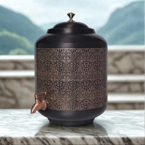 Distributeur d'eau en cuivre de qualité supérieure, style vintage, grande capacité avec couvercle, pour usage domestique - Product Image 6