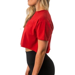Top Corto de Color Sólido para Mujer, Top Corto Personalizado con Logotipo en Blanco, Top Corto Deportivo Elástico de Manga Corta para Mujer, Camiseta - Product Image 3