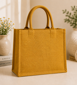 Eco-Friendly Jute Tote Bag with Floral Embroidery Bohemian Style Open Closure Cotton Lining Travel <b>Beach</b> Shopping Bag 33x28x15cm - Product Image 6