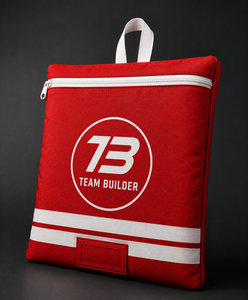 TEAM <b>BUILDER</b> Custom Logo Red Ice Hockey Helmet Bag | Durable Nylon Storage Carry Bag with Zipper Handle | OEM ODM for All Ages - Product Image 1