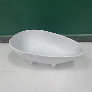 Bandeja Decorativa Ovalada Moderna de Aluminio T565 con Acabado Blanco para Mesa de Comedor, Diseño Artesanal - Product Image 4