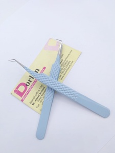 Juego de Pinzas para Extensión de Pestañas de Volumen Ruso Azul Cielo, Pinzas Profesionales con Punta Recta y Agarre de Diamante, Venta al Por Mayor - Product Image 5