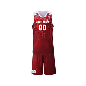 Ensemble d'uniformes de basketball personnalisés pour adultes, grandes tailles, en maille respirante, imprimés par transfert thermique, séchage rapide, antibactériens, été, personnalisables - Product Image 2