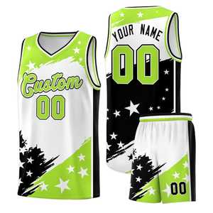 Ensemble de maillots de basket-ball Tofen Sports, col en V, sans manches, impression sublimée, maille respirante, unisexe, adulte, toutes saisons, 180g, 00 étoiles - Product Image 4