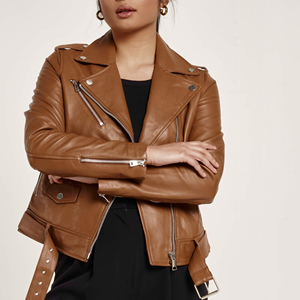 Nouvelle arrivée : veste en cuir de vachette pour femmes, broderie personnalisée, vestes en cuir tendance en gros - Product Image 6