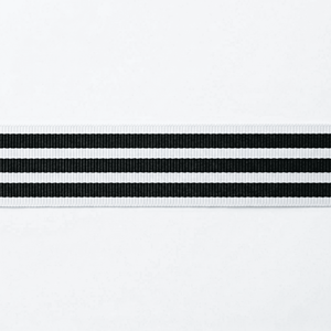 ริบบิ้นผ้าตกแต่งลายทางขาวดำขนาด 25 มม. จากนีลคามัล อินดัสทรีส์ สำหรับงานฝีมือ บรรจุภัณฑ์ และเครื่องแต่งกาย - Product Image 2