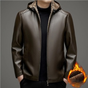 Hot Selling Men’s Premium Quality Leather <b>Jacket</b> New Fashion Design Waterproof Sheep <b>Fur</b> <b>Lined</b> Winter Outerwear <b>Jacket</b> - Product Image 2