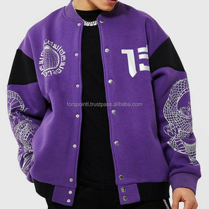 Chaqueta Para Hombre Old School Letterman Jacket Otoño Invierno Hombres Warm Patch Wool Varisty Jacket - Product Image 3