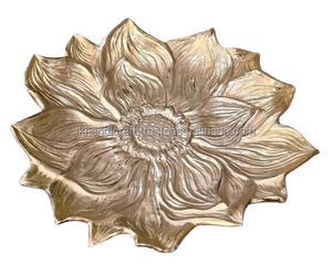 Nouvelle Arrivée Personnalisé Grand Bol En Aluminium Coulé Feuille D'or Fleur Conception Prix De Gros Meilleur Vendeur En Ligne Métal Artisanat - Product Image 3