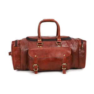Men Duffle <b>Bag</b> Cattle Leather Weekend Overnight <b>Bag</b> Crazy Horse Leather Traveling <b>Bag</b> for Men - Product Image 2